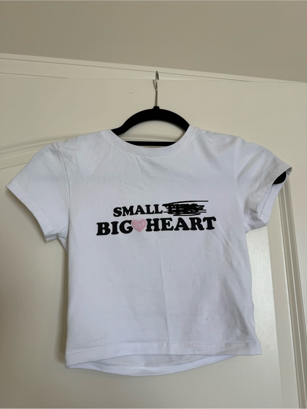White "Small T*ts Big Heart" Graphic Tee